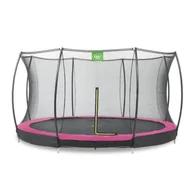 Trampoliny - Exit Trampolina naziemna Silhouette ø366cm z siatką zabezpieczającą różowa - miniaturka - grafika 1