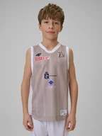 Koszulki dla chłopców - 4F Koszulka meczowa replika domowa z sezonu 2025/26 dziecięca 4F x Dziki Warszawa - beżowa 134/140 (8-10 lat) - miniaturka - grafika 1