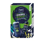 Zestawy kosmetyków męskich - NIVEA MEN Energy Boost świąteczny zestaw kosmetyków dla mężczyzn żel pod prysznic + antyperspirant w sprayu - miniaturka - grafika 1
