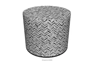 Puf w zygzaki czarnobiały RASIL - Pufy i podnóżki - miniaturka - grafika 1