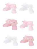 Skarpetki damskie - Skarpety niemowlęce bawełniane z falbanką 6PAK 0-3 miesięcy - miniaturka - grafika 1