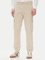 Spodnie męskie - Pepe Jeans Spodnie materiałowe PM211907 Beżowy Slim Fit - miniaturka - grafika 1