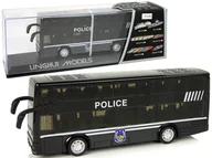 Samochody i pojazdy dla dzieci - Autobus policyjny z naciągiem czarny Leantoys - miniaturka - grafika 1