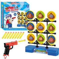 Zabawki interaktywne dla dzieci - Zestaw Do Strzelania Pistolet Broń Naboje Piankowe Ruchoma Tarcza Dla Dziec - miniaturka - grafika 1