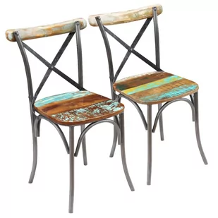 Krzesło do kuchni 2 szt. z drewna odzyskanego kod: V-243722 - Krzesła - miniaturka - grafika 1