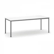 Stoły - B2B Partner Stół do jadalni, blat biały 2000 x 800 mm, podstawa ciemnoszara 555758 - miniaturka - grafika 1