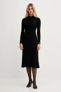 Pepe Jeans sukienka kolor czarny midi dopasowana PL9537749 - Sukienki - miniaturka - grafika 1