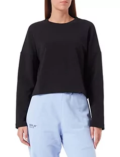 Sisley Bluza damska L/S 3IPRL102E, czarna, 100, S - Bluzy damskie - miniaturka - grafika 1