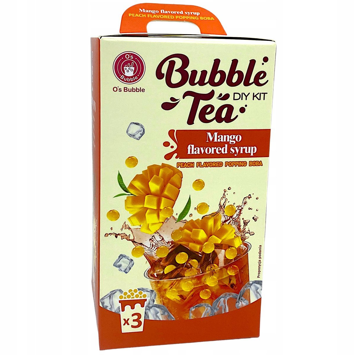 O's Bubble Zestaw DIY Bubble Tea Mango + kuleczki Brzoskwinia 240g