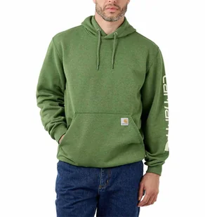 Bluza Carhartt Sleeve Logo Hooded Sweatshirt ARBORVITAE HEATHER - Bluzy męskie - miniaturka - grafika 1