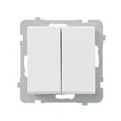 Wyłączniki światła i elektryczne - LEDart wiecznikowy podwójny, Ospel SONATA ŁP-2R/m/00, bez ramki, kolor biały - miniaturka - grafika 1