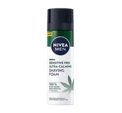 Kosmetyki do golenia - Nivea Men Sensitive Pro Ultra-Calming Shaving Foam pianka do golenia z olejem z nasion konopnych 200ml - miniaturka - grafika 1