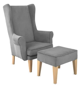 -8% z kodem AUTUMN - Zestaw: pufa Uszak + fotel Uszak gładki szary, wygodny, do salonu, tapicerowany - Taborety i hokery -8% z kodem AUTUMN - Zestaw: pufa Uszak + fotel Uszak gładki szary, wygodny, do salonu, tapicerowany - Taborety i hokery - miniaturka - grafika 1