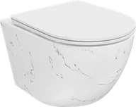 Miski WC - Mexen Lena miska wc Rimless z deską wolnoopadającą slim, duroplast, biała kamień - 30224093 - miniaturka - grafika 1
