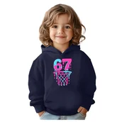 Bluzy dla dziewczynek - BLUZA DZIECIĘCA Z KAPTUREM 67 SIX SEVEN KOSZYKÓWKA 104 PREZENT - miniaturka - grafika 1