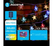 Lampy ogrodowe - Aigostar - LED Solarny łańcuch bożonarodzeniowy 50xLED/8 funkcji 12m IP65 wielobarwny - miniaturka - grafika 1
