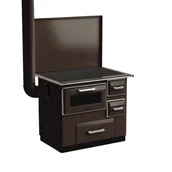 Kuchnie węglowe - Kuchnia na drewno Luna 7 kW brązowa lewa Ferretti 5903313945318 - miniaturka - grafika 1