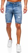 Spodenki męskie - Niebieskie krótkie spodenki jeansowe męskie Denley 0366 - miniaturka - grafika 1