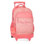 Plecaki - Pepe Jeans Nahid Plecak Compact 2 koła Różowy 32x43x21 cm Poliester by Joumma Bags, Różowy kolor, 32x43x21 cms, Kompaktowy plecak 2 koła - miniaturka - grafika 1