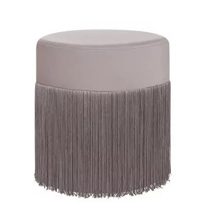 Beliani Puf z frędzlami 36 cm beżowy VIRGINIA - Taborety i hokery - miniaturka - grafika 1