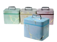 Kosmetyczki, organizery i kuferki - Adar Kuferek L z lusterkiem na zamek 23x18x15cm Mix - miniaturka - grafika 1