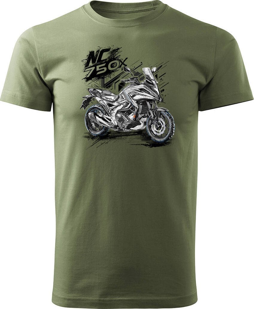 Topslang Koszulka z motocyklem na motor Honda NC 750 X NC750X męska khaki REGULAR S