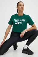 Koszulki sportowe damskie - Reebok t-shirt bawełniany Identity damski kolor zielony 100076000 - miniaturka - grafika 1