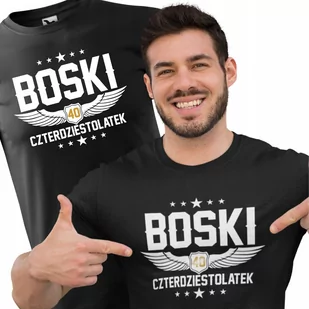 Koszulka Na 40 Urodziny Boski 40 Latek Super Prezent Dla Niego Męska Xl/Aradena - Koszulki męskie - miniaturka - grafika 1