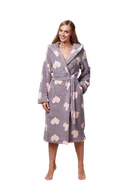 Szlafroki damskie - L&amp;L Kola Długi Serca-fiolet-róż szlafrok damski - l&l - miniaturka - grafika 1