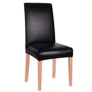 Pokrowce na meble - Springos Pokrowiec na krzesło uniwersalny skórzany czarny - CZARNY HA0036 - miniaturka - grafika 1