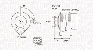 MAGNETI MARELLI Alternator 063731973010 063731973010 - Alternatory - miniaturka - grafika 1