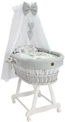 Łóżeczka i kojce - Szary zestaw kosz z baldachimem D6-C60 - miniaturka - grafika 1
