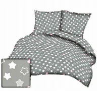 Pościel - pościel bawełna lux 160x220 + 2 poszewka B 294 gwiazdki piernikowe róż-szar - miniaturka - grafika 1