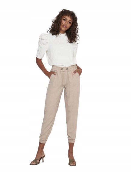 ONLY SPODNIE DRESOWE DAMSKIE CASUAL BEŻOWE 36/30 JSH