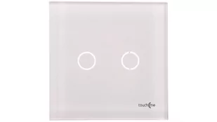 Touchme TM702W Duży panel 86x86mm szklany łącznik podwójny biały TM702W - Klawisze i ramki - miniaturka - grafika 1