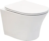Miski WC - Cleo Miska WC wisząca bezkołnierzowa biała - miniaturka - grafika 1