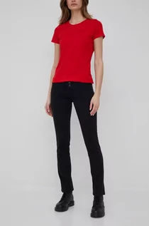 Spodnie damskie - Pepe Jeans spodnie damskie kolor czarny proste high waist - grafika 1