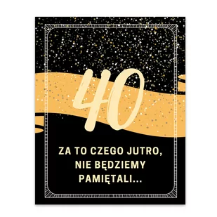 Naklejki na Butelki na 40 "Złoto i Czerń Szarfa" - 10 sztuk - Kartki okolicznościowe i zaproszenia - miniaturka - grafika 1