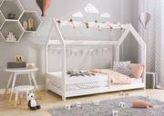 Łóżka dla dzieci i młodzieży - Meble Magnat Domek dziecięce 160x80 biały - miniaturka - grafika 1