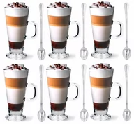 Szklanki - Komplet 6szt. szklanek do kawy latte + łyżeczki - miniaturka - grafika 1