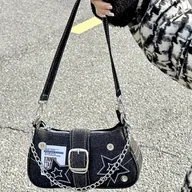 Inne - TEMU Moda Kobieca na Rok 2025 - Torba z w Stylu Y2K, Detale Gwiazdowe - Bezpieczne Zamknięcie na Zamek, Wytrzymała Podszewka Poliestrowa, Stylowa - miniaturka - grafika 1