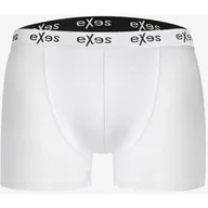 Majtki męskie - Bokserki męskie bawełniane białe z zewnętrznym pasem 104 Exes - miniaturka - grafika 1