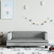 Meble do sypialni - vidaXL Sofa dla dzieci, jasnoszara, 80x45x30 cm, aksamit - miniaturka - grafika 1