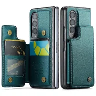 Portfele - Foxdock CaseMe Etui-portfel do Samsung Galaxy Z FOLD 4 5G Etui Smukłe, odporne na wstrząsy etui Podpórka Skóra PU Blokowanie RFID Zielony - miniaturka - grafika 1