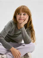 Bluzki dla dziewczynek - Reserved - Bluzka z metaliczną nitką - ciemnoszary - miniaturka - grafika 1