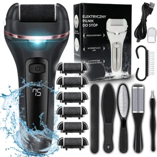 TEMU Pilnik Do Stóp Retoo VitalCare, Frezarka Do Pięt, Pilnik Bezprzewodowy, Wymienne Rolki, 2 Prędkości, Cicha Praca, Wodoodporność, Zestaw - Pielęgnacja stóp - miniaturka - grafika 1