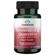 Serce i układ krążenia - Swanson Resveratrol & Quercetin with Grape Seed Extract, resweratrol i kwercetyna, 30 kapsułek - miniaturka - grafika 1