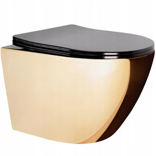 Rea Misa WC podwieszana  Carlo Flat Mini Gold/Black - Miski WC - miniaturka - grafika 1