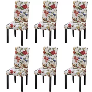 vidaXL Krzesła do jadalni 6 szt Floral Design Drewniana rama - Krzesła - miniaturka - grafika 1