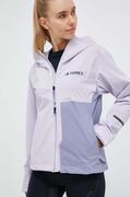 Kurtki damskie - adidas TERREX kurtka przeciwdeszczowa Multi RAIN.RDY damska kolor fioletowy - miniaturka - grafika 1